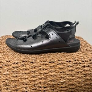 Ecco Jab Toggle Sandals Metallic Gray Sz 41 - US 10/10.5